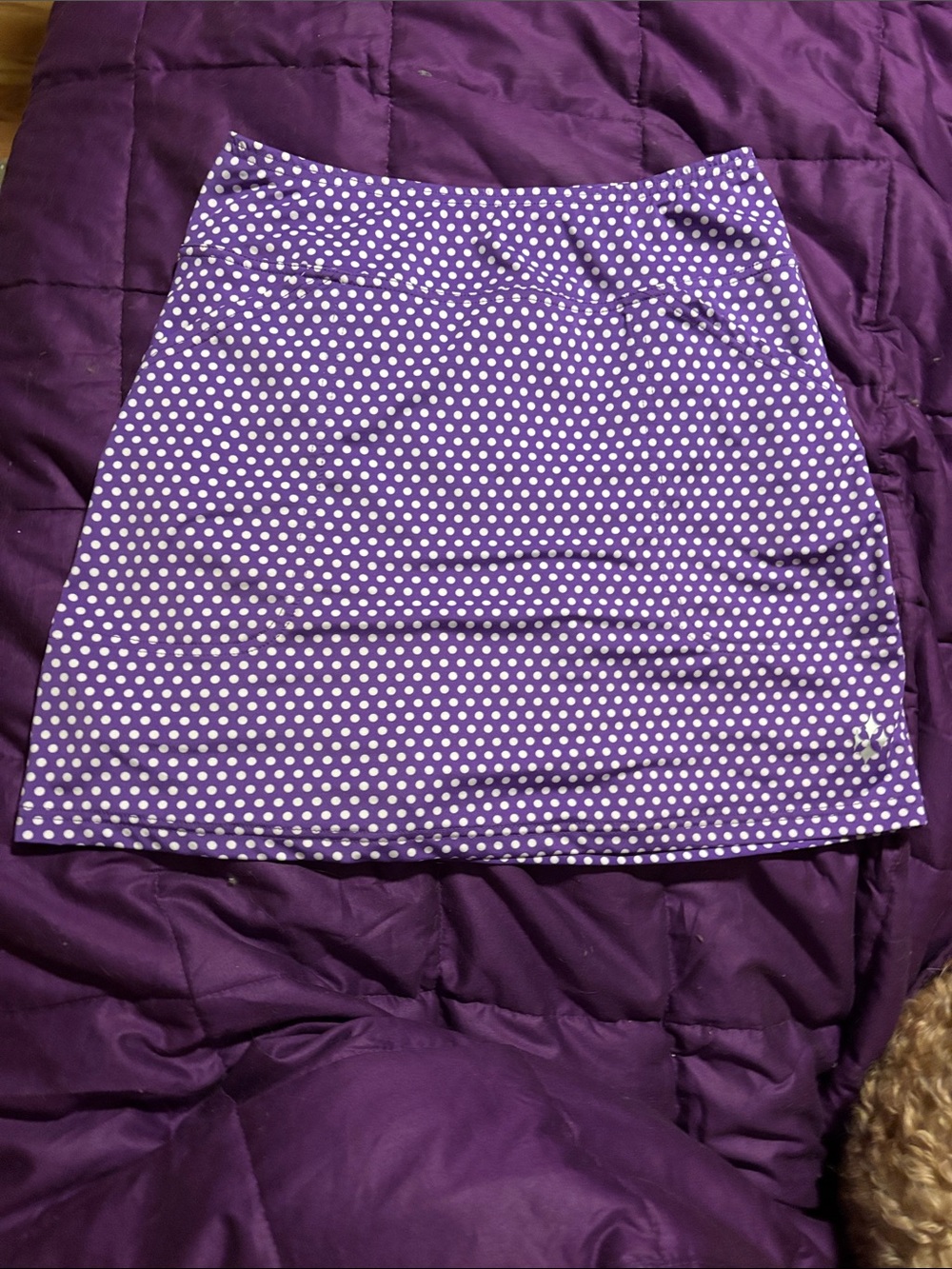 Jofit Purple and White Polka Dot Mini Skirt